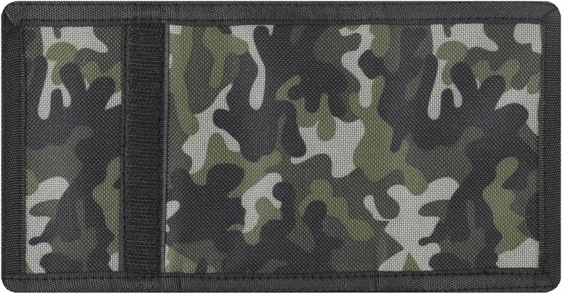 Nitort Kids Wallet RFID Trifold Strong Velcro Canvas School Coin Pocket with Zipper Lovely Novelty Card Holder for Sports Children Birthday Festival Gifts (2-Green Camouflage) - Image 4